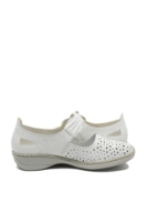 Imagine Pantofi perforați cu baretă albi din piele naturală RIK41399-80