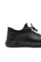 Imagine Pantofi casual bărbați, negri, din piele naturală cu inserție flexibilă FNX218902