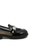 Imagine Pantofi chic stil loafer negri din lac cu inserții de plasă FNX58019