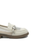Imagine Pantofi chic stil loafer crem din lac cu inserții de plasă FNX58019