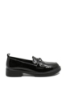 Imagine Pantofi damă moderni stil loafer negri, din lac FNX1227