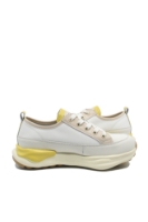Imagine Pantofi sport bej cu detalii galbene din piele naturală OTR60006