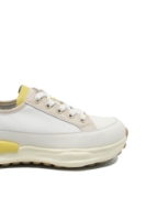 Imagine Pantofi sport bej cu detalii galbene din piele naturală OTR60006