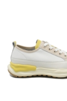 Imagine Pantofi sport bej cu detalii galbene din piele naturală OTR60006