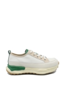 Imagine Pantofi sport bej cu detalii verzi din piele naturală OTR60006