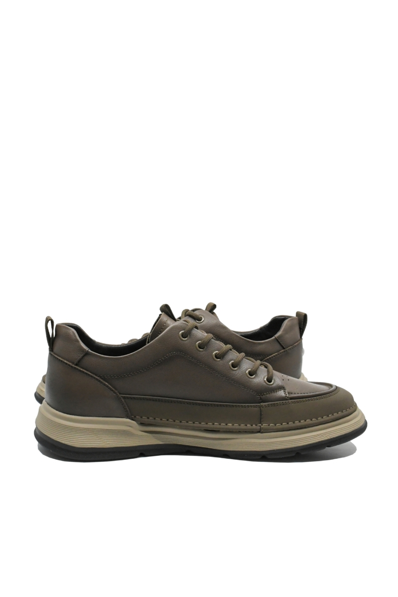 Imagine Pantofi bărbați casual confortabili, kaki, din piele naturală OTR660015