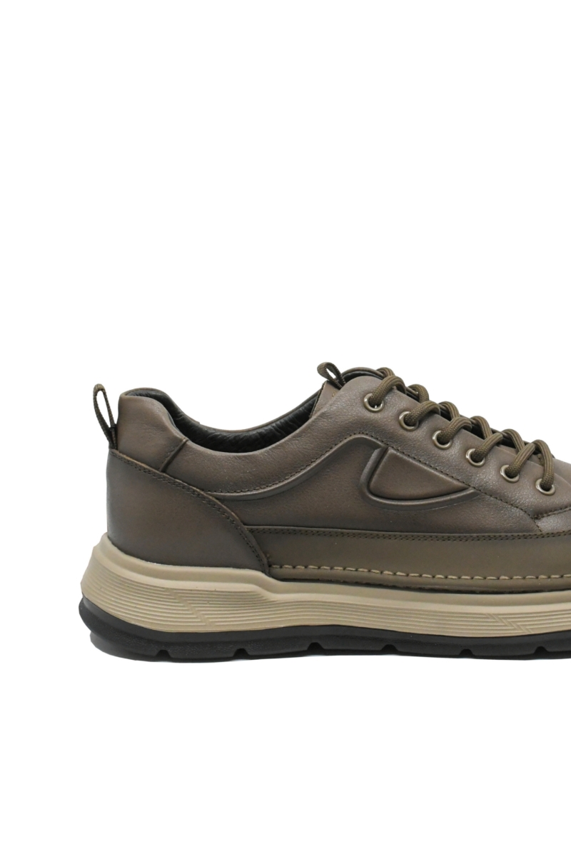 Imagine Pantofi bărbați casual confortabili, kaki, din piele naturală OTR660015