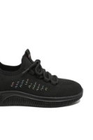 Imagine Teniși comozi negri tricotați cu detalii color OTR60001N