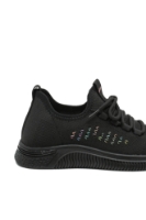 Imagine Teniși comozi negri tricotați cu detalii color OTR60001N