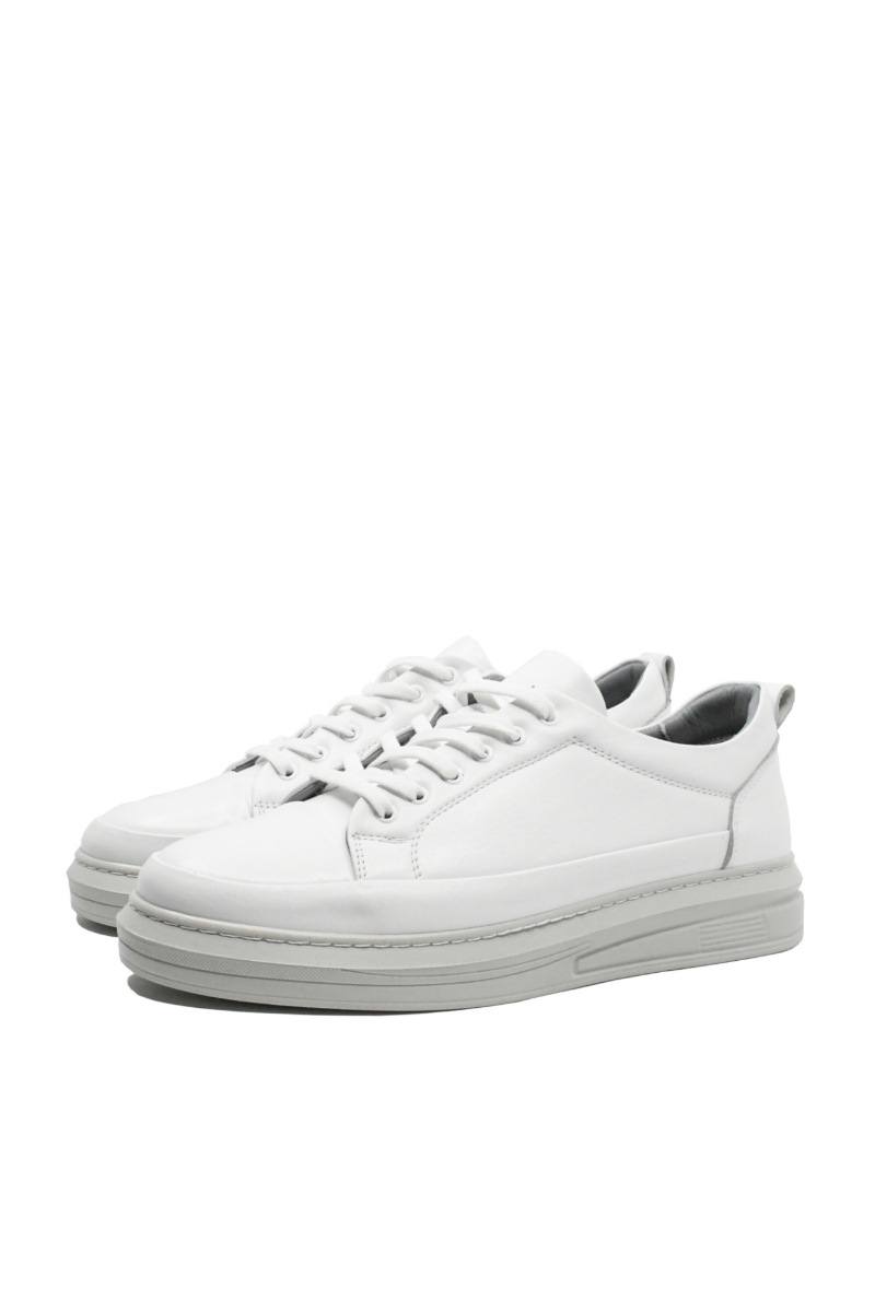 Imagine Pantofi casual bărbați, alb clasic, din piele naturală GOR1030