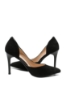 Imagine Pantofi stiletto cu decupaj, negri, din piele întoarsă OTR60017