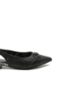 Imagine Pantofi decupați negri din piele naturală cu flori aplicate FLG25-034