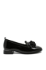 Imagine Pantofi damă negri din lac, cu buchet floral FLG3426