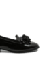 Imagine Pantofi damă negri din lac, cu buchet floral FLG3426
