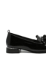 Imagine Pantofi damă negri din lac, cu buchet floral FLG3426
