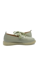Imagine Pantofi comozi cu perforații și fundiță, verde deschis, din piele naturală OTR60017
