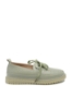 Imagine Pantofi comozi cu perforații și fundiță, verde deschis, din piele naturală OTR60017