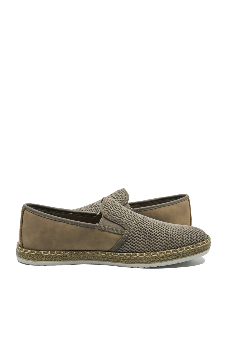 Imagine Mocasini bej bărbați cu material textil plasă RIKB5265-65