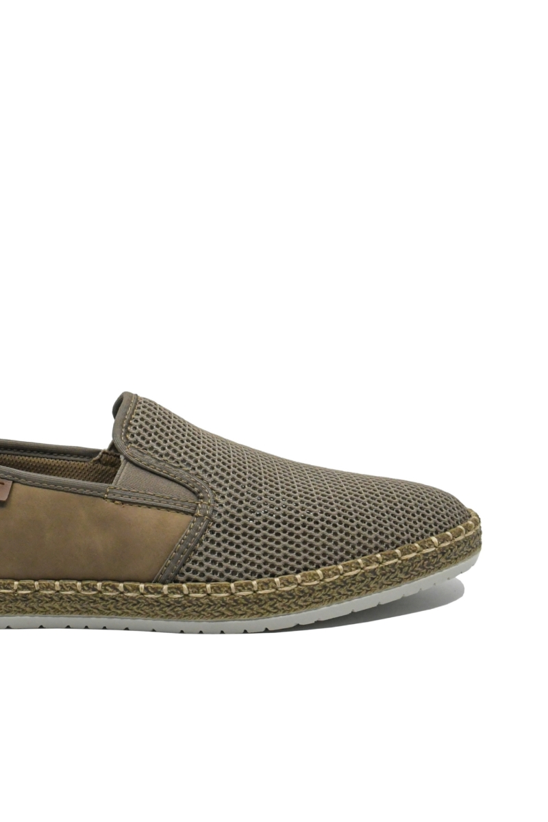 Imagine Mocasini bej bărbați cu material textil plasă RIKB5265-65