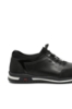 Imagine Pantofi sport din piele naturală, negri cu detalii albe OTR1394