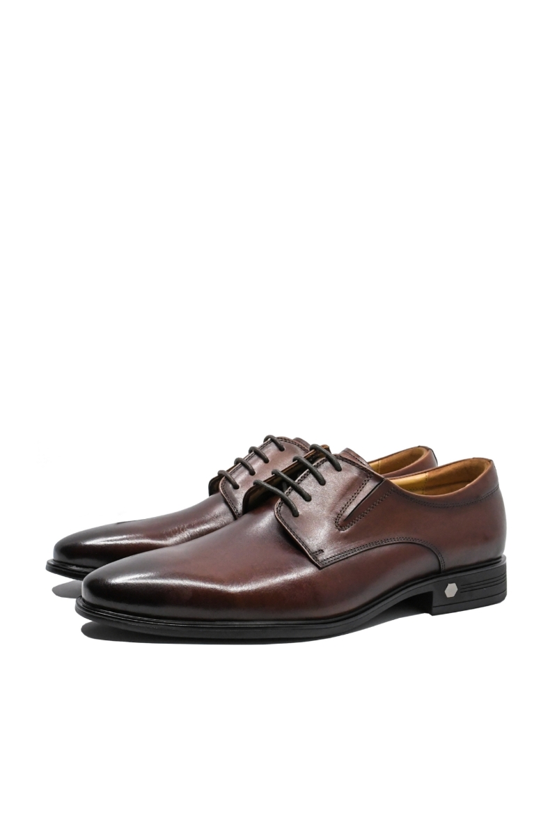 Imagine Pantofi eleganți maro roșcat din piele naturală FNX7065-056