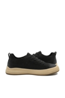 Imagine Pantofi casual confortabili negru patinat din piele întoarsă FNX10573