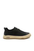 Imagine Pantofi casual confortabili negru patinat din piele întoarsă FNX10573