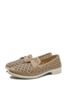 Imagine Pantofi casual apricot din piele naturală cu perforații OTR60019