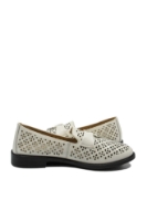 Imagine Pantofi casual bej din piele naturală cu perforații OTR60019