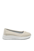 Imagine Pantofi casual damă bej apricot din piele naturală cu model FNX98821