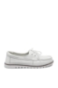 Imagine Mocasini damă albi din piele naturală cu perforații FNX98104