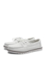 Imagine Mocasini damă albi din piele naturală cu perforații FNX98104