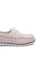 Imagine Mocasini damă roz deschis din piele naturală cu perforații FNX98104