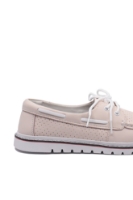 Imagine Mocasini damă roz deschis din piele naturală cu perforații FNX98104