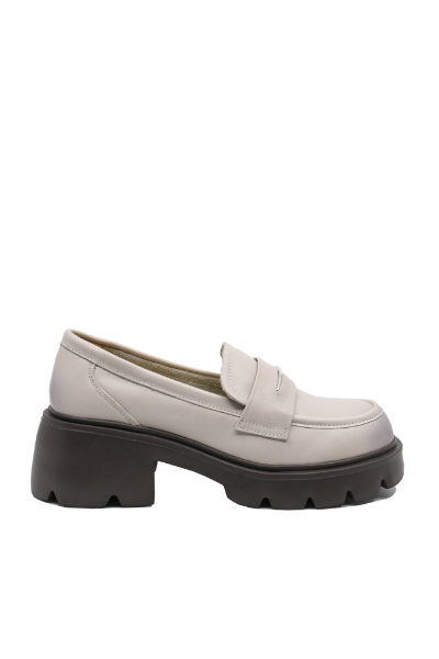 Imagine Loaferi moderni cream din piele naturală FNX66319