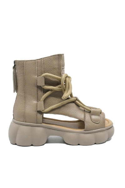 Imagine Ghete de vară cu decupaje, nude, din piele naturală OTR60005