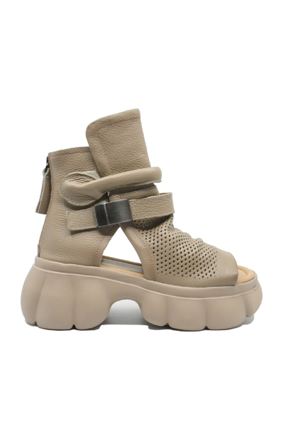 Imagine Ghete de vară cu perforații, nude, din piele naturală OTR60006