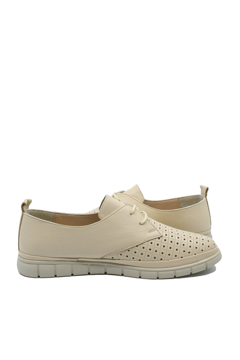 Imagine Pantofi casual bej, din piele naturală cu model perforat GOR1410
