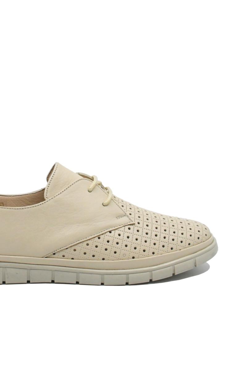 Imagine Pantofi casual bej, din piele naturală cu model perforat GOR1410