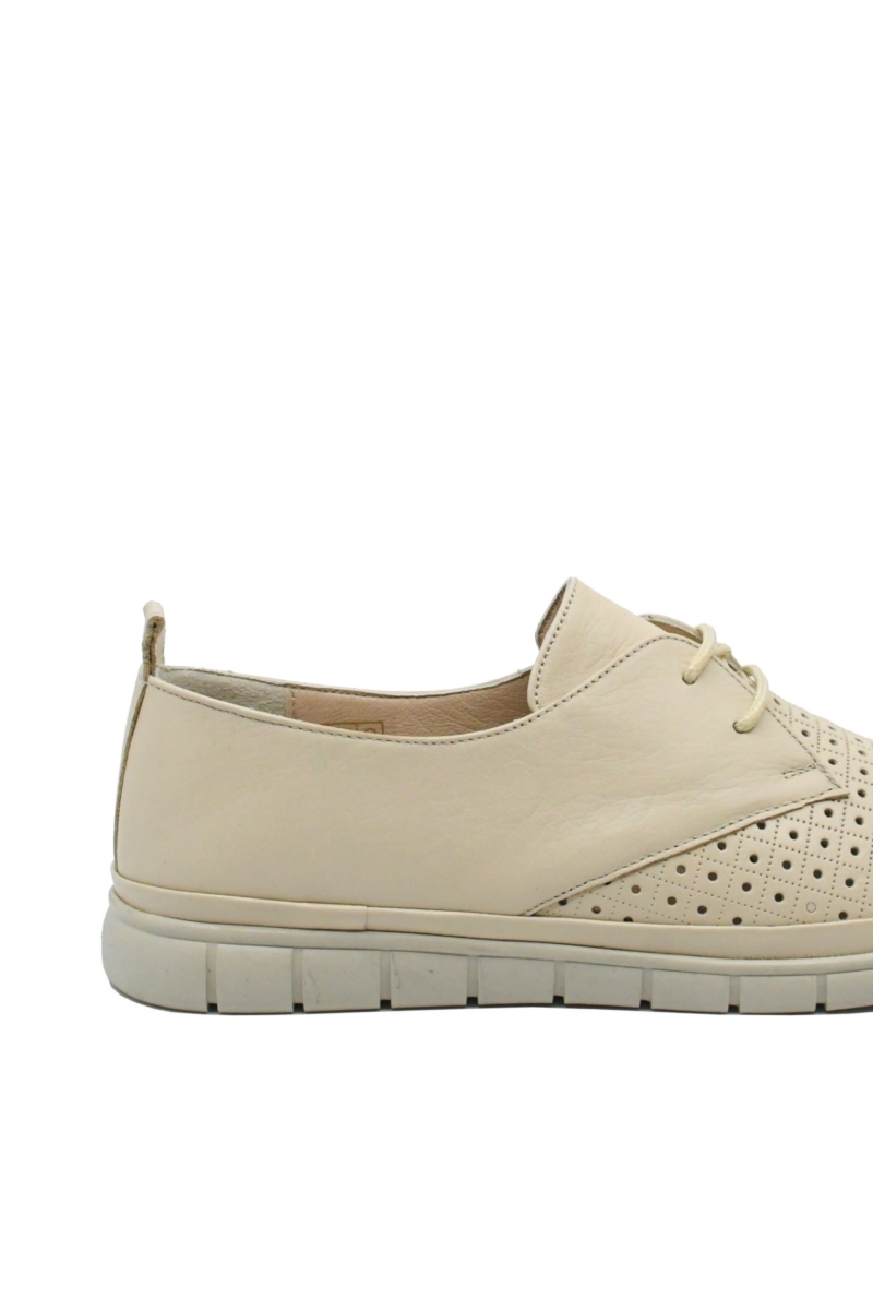 Imagine Pantofi casual bej, din piele naturală cu model perforat GOR1410