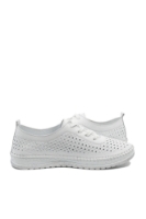 Imagine Pantofi casual damă albi din piele naturală cu perforații GORD74-405