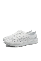 Imagine Pantofi casual damă albi din piele naturală cu perforații GORD74-405