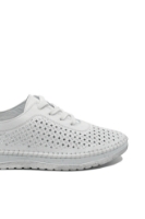 Imagine Pantofi casual damă albi din piele naturală cu perforații GORD74-405