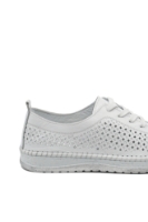Imagine Pantofi casual damă albi din piele naturală cu perforații GORD74-405