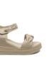 Imagine Sandale comode cream din piele naturală cu împletituri FNX8702-1