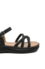 Imagine Sandale damă cu curelușe, negre, din piele naturală FNX802