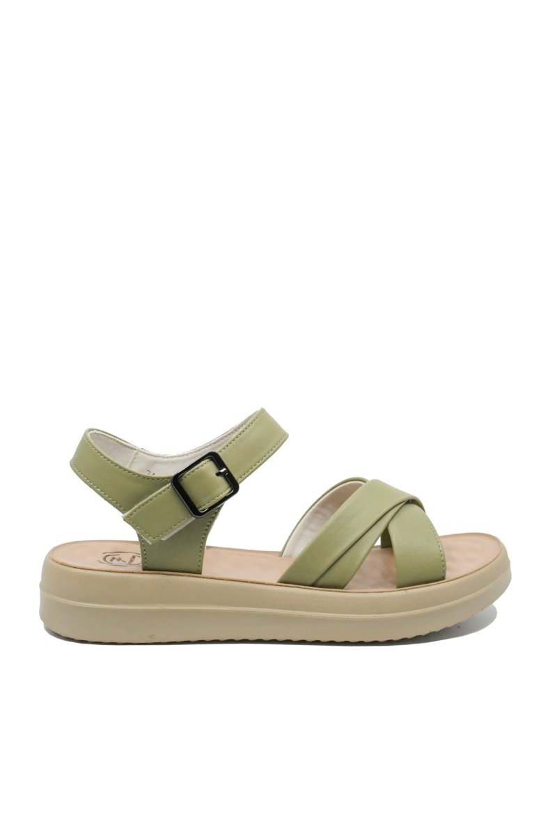 Imagine Sandale damă verde deschis din piele naturală FNX246610