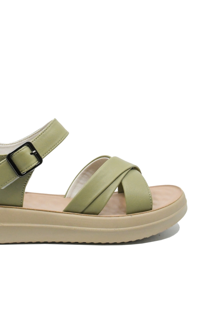 Imagine Sandale damă verde deschis din piele naturală FNX246610