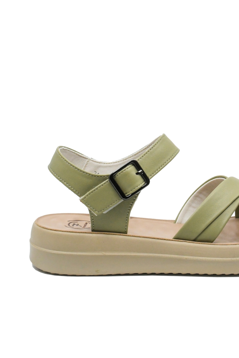 Imagine Sandale damă verde deschis din piele naturală FNX246610