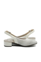 Imagine Pantofi decupați din piele naturală albi cu buline perforate RIK47066-80